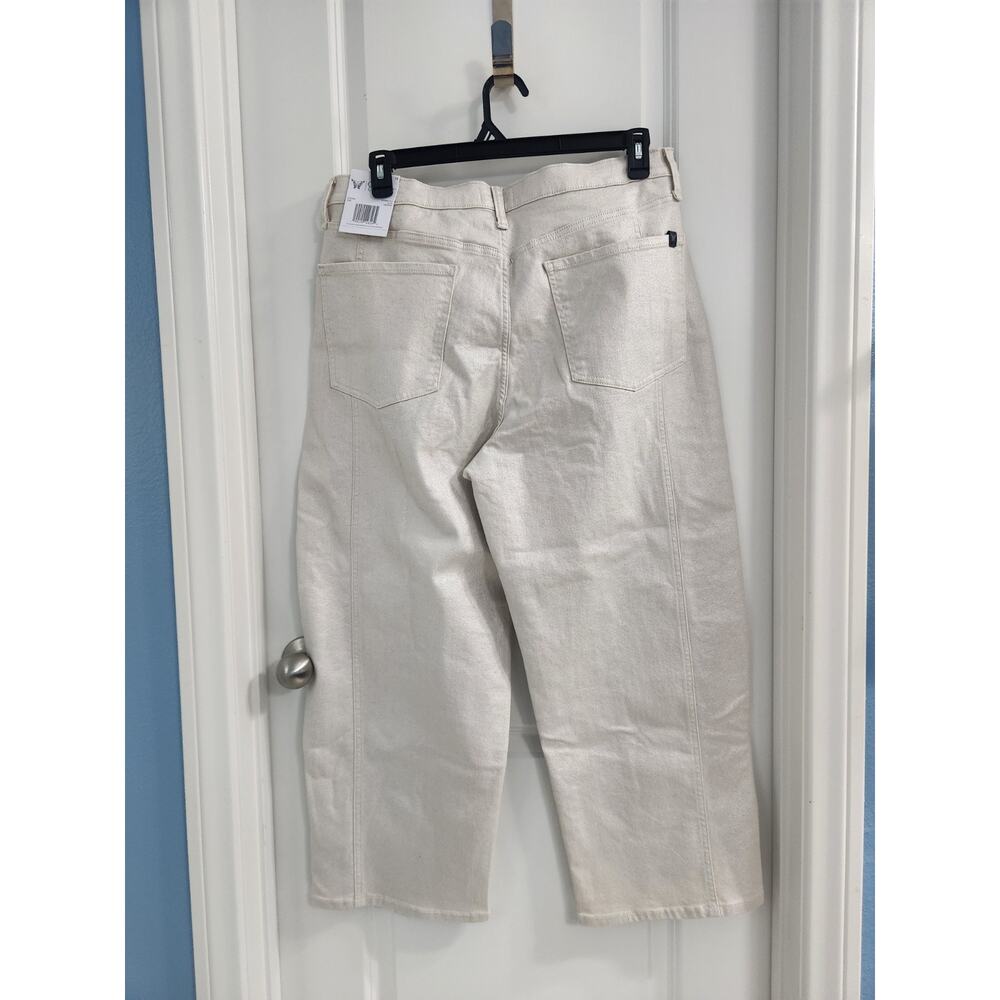 Jessica Simpson Size 14 Myrtle Barrel Leg Wide Leg Jeans Cream Off White NWT - Picture 10 of 10